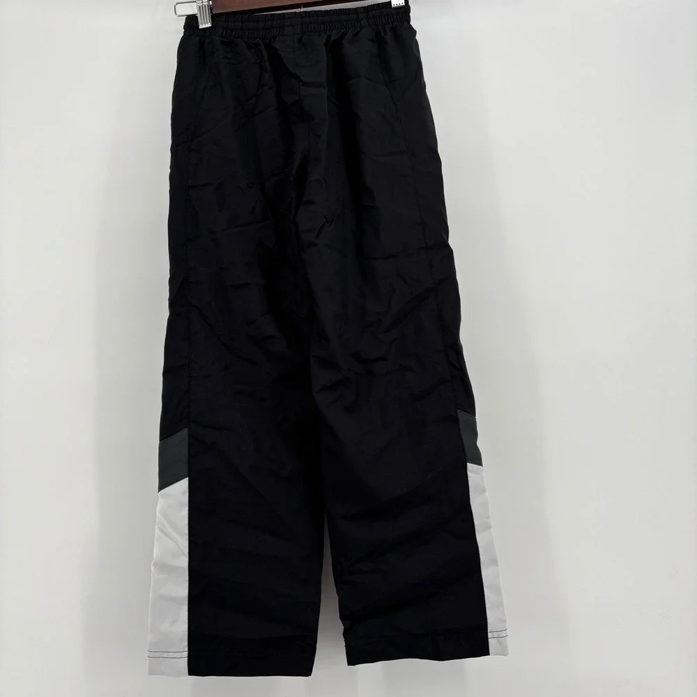 Nike Windbreaker Pants Kids Small Black Excellent Side Stripe Track Jogger Retro